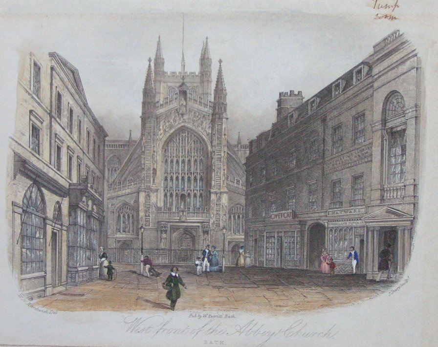 Steel Vignette - West Front of the Abbey Church, Bath - Shury